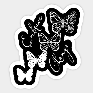 Embrace Change - White Cute Butterfly Sticker